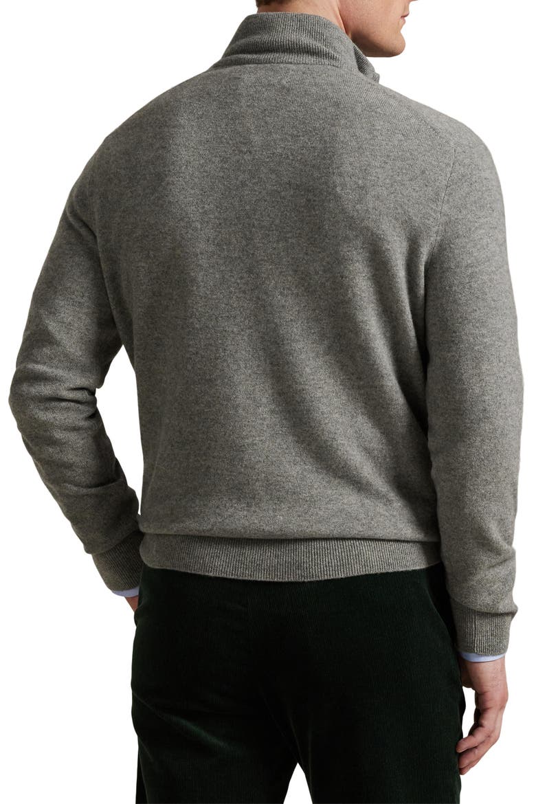 Regular Fit Wool Quarter Zip Sweater, Alternate, color, FAWN GREY HEATHER