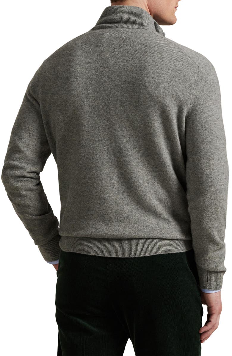 Polo Ralph Lauren Regular Fit Wool Quarter Zip Sweater, Alternate, color, Fawn Grey Heather