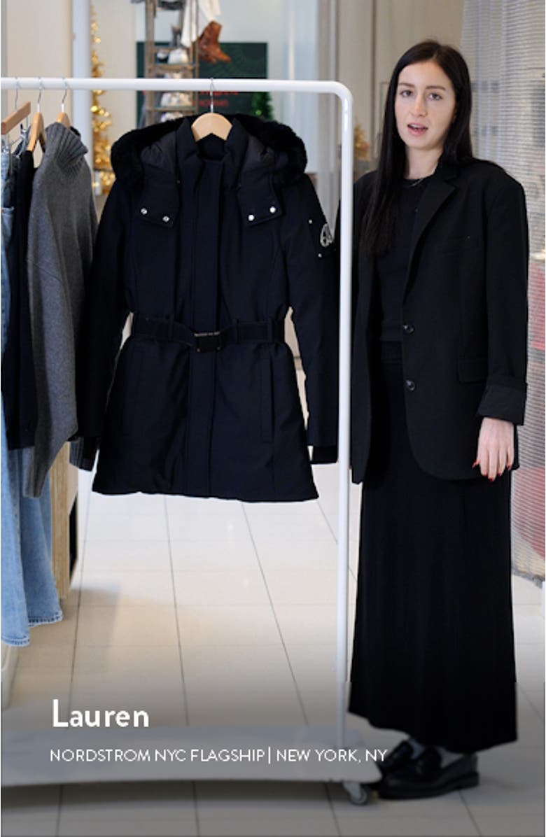 Alpharetta Belted Wind Resistant & Water Repellent 800 Fill Power Down Jacket, sales video thumbnail