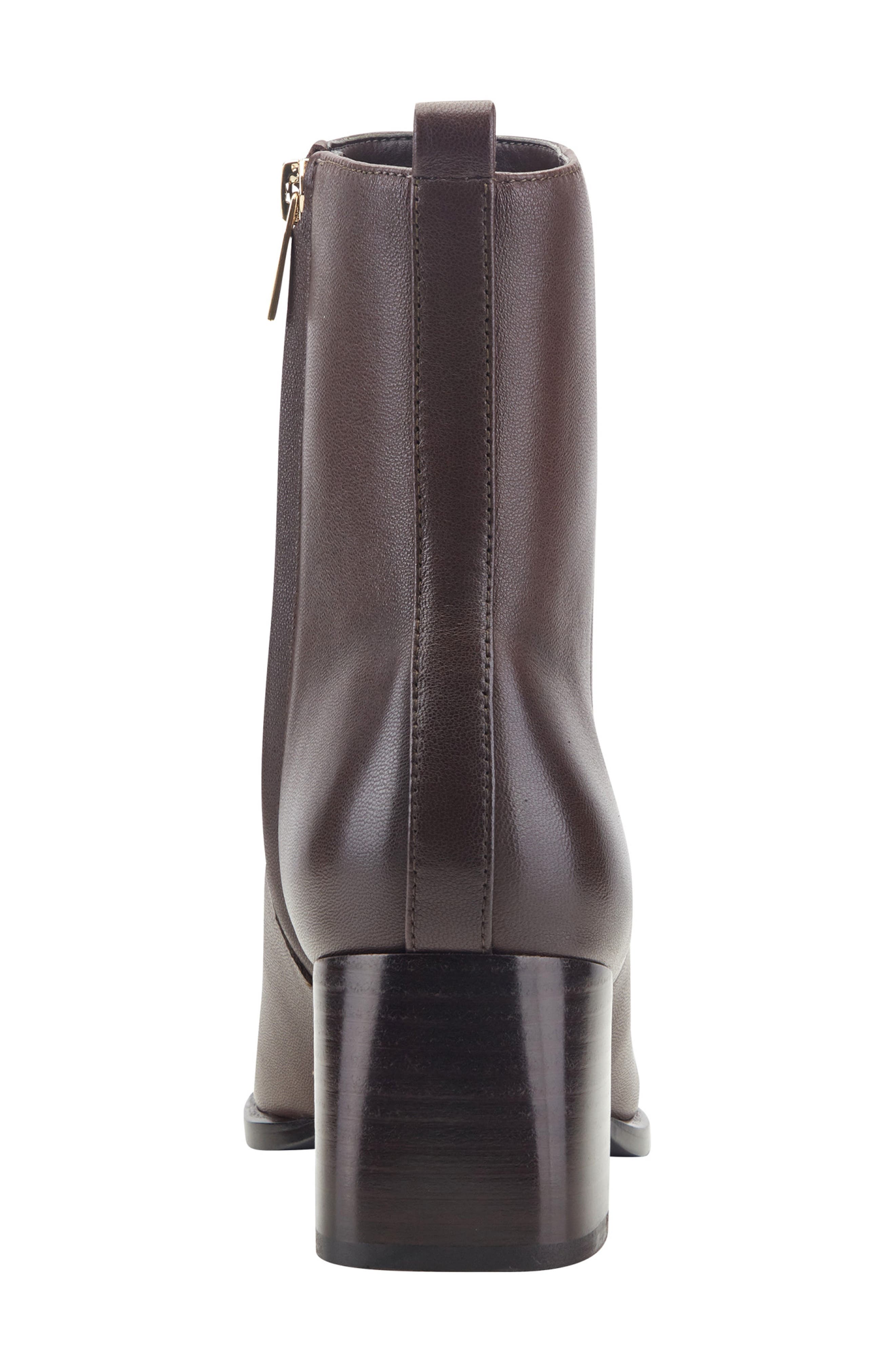 Milley Leather Bootie, Alternate, color, DARK BROWN