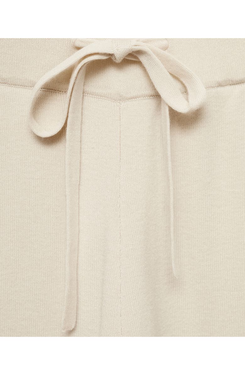 MANGO Wide Leg Rib Drawstring Pants, Alternate, color, 