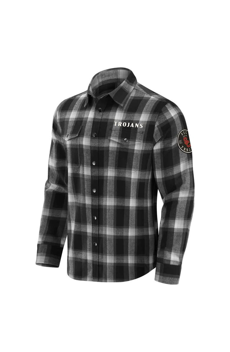 Darius Rucker Collection by Fanatics Men's Darius Rucker Collection by Fanatics Black USC Trojans Flannel Plaid Full-Snap Shirt, Alternate, color, Black