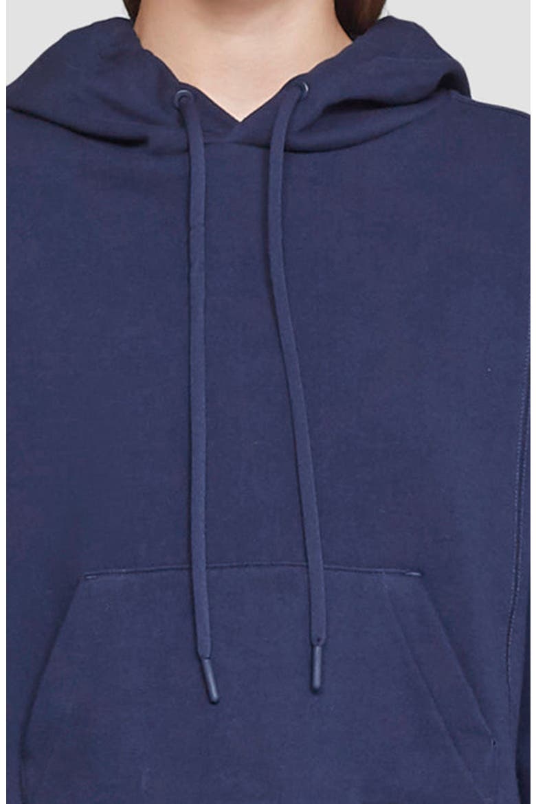 Don't Sweat It Crop Hoodie, Alternate, color, NAVY