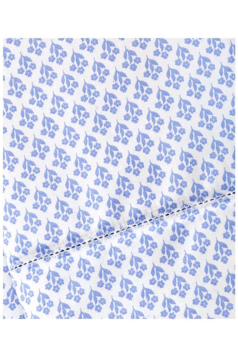 700 Thread Count Luxe Sateen Egyptian Cotton No Iron Bed Sheet Set, Alternate, color, Clear Blue Sky Floral Foulard
