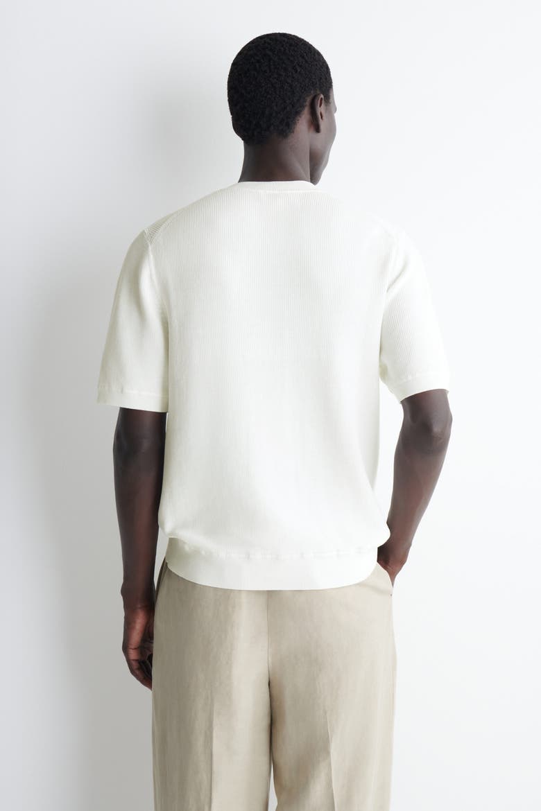 Open-collar Henley T-shirt, Alternate, color, OFF-WHITE