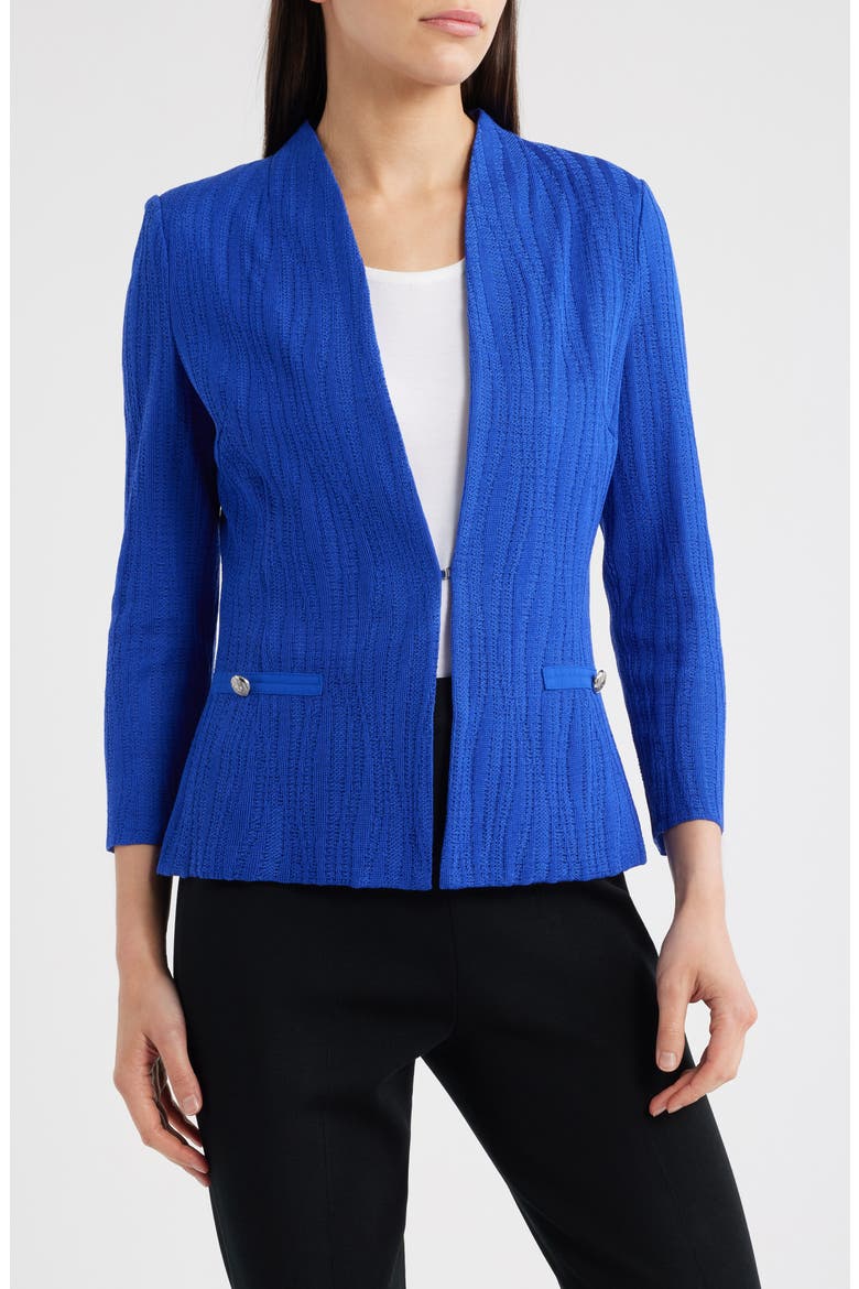 Tailored Fit Textured Wave Knit Jacket, Main, color, SAPPHIRE SEA