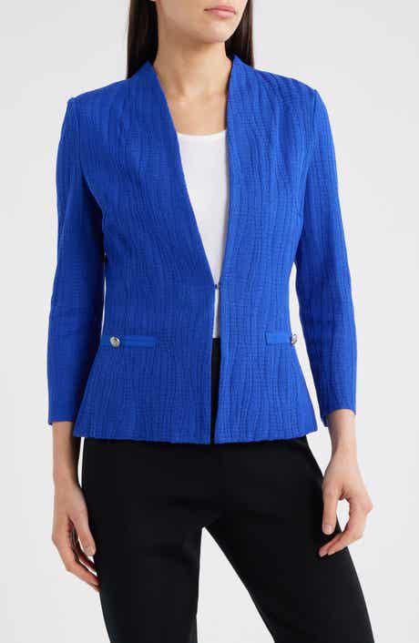 Tailored Fit Textured Wave Knit Jacket