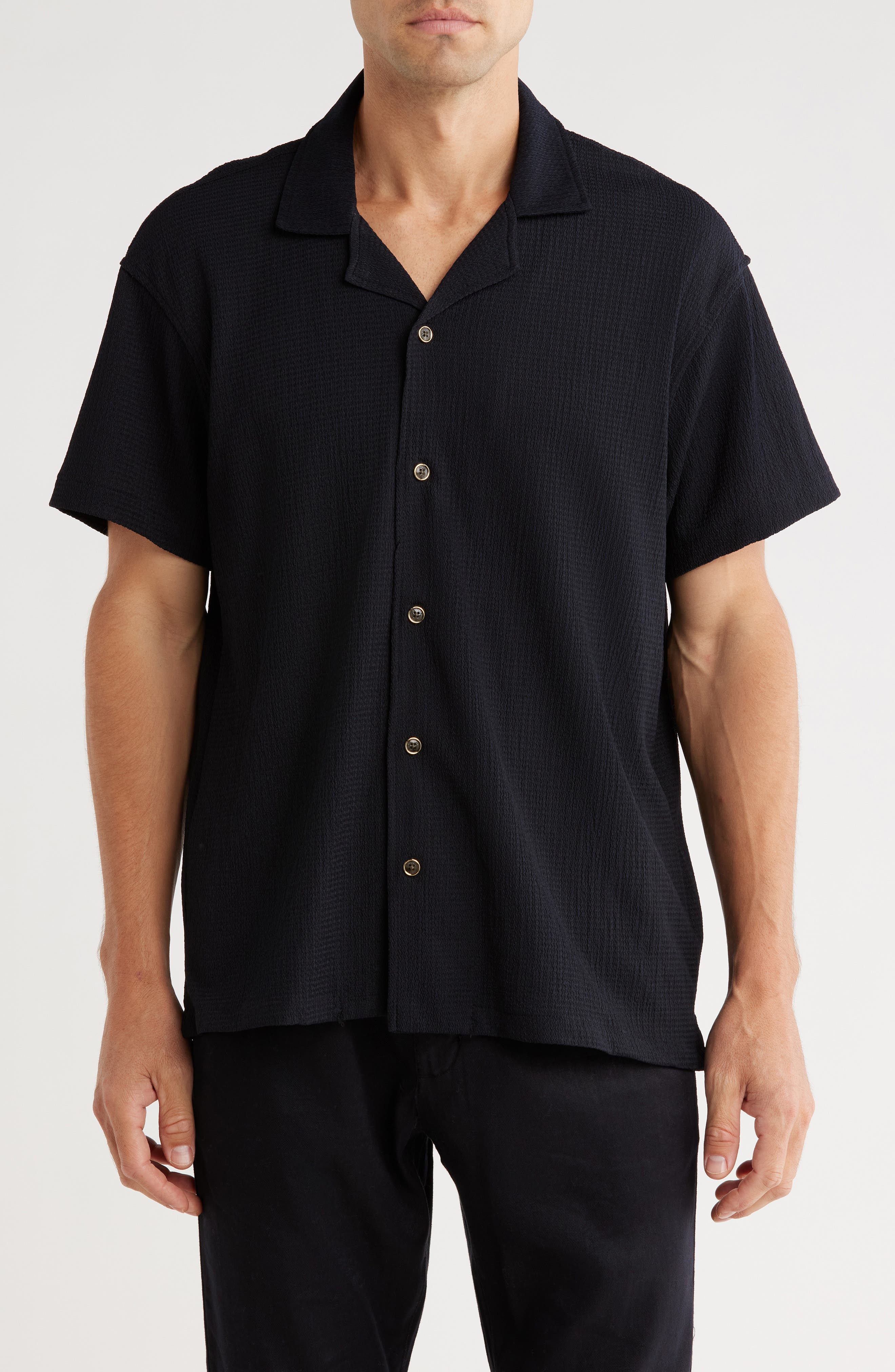 Elie Tahari Cuban Textured Camp Shirt