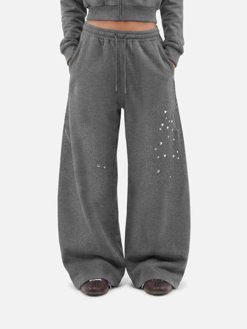 Studded Baggy Barrel Sweatpants