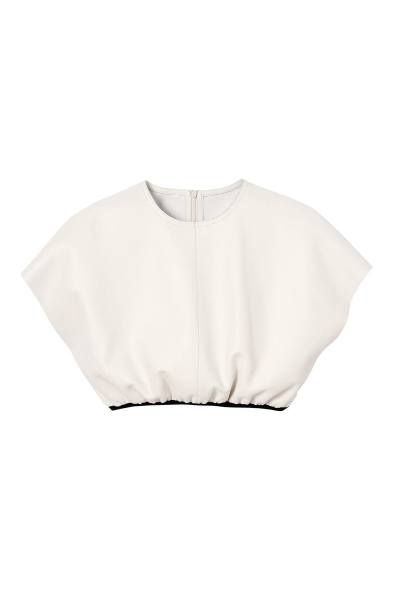 Cropped Leather Top, Alternate, color, IVORY