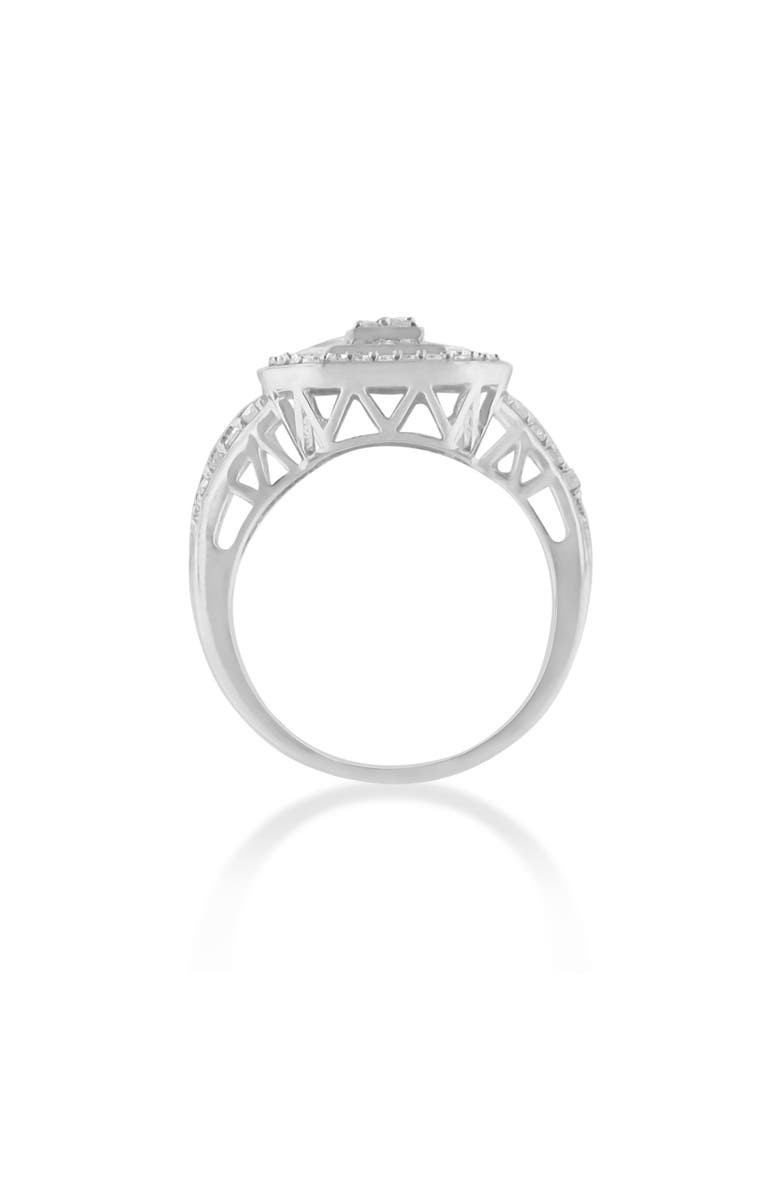 Haus of Brilliance Silver 1.0 Cttw Diamond Elongated Octagon Shaped Cocktail Ring, Alternate, color, Silver