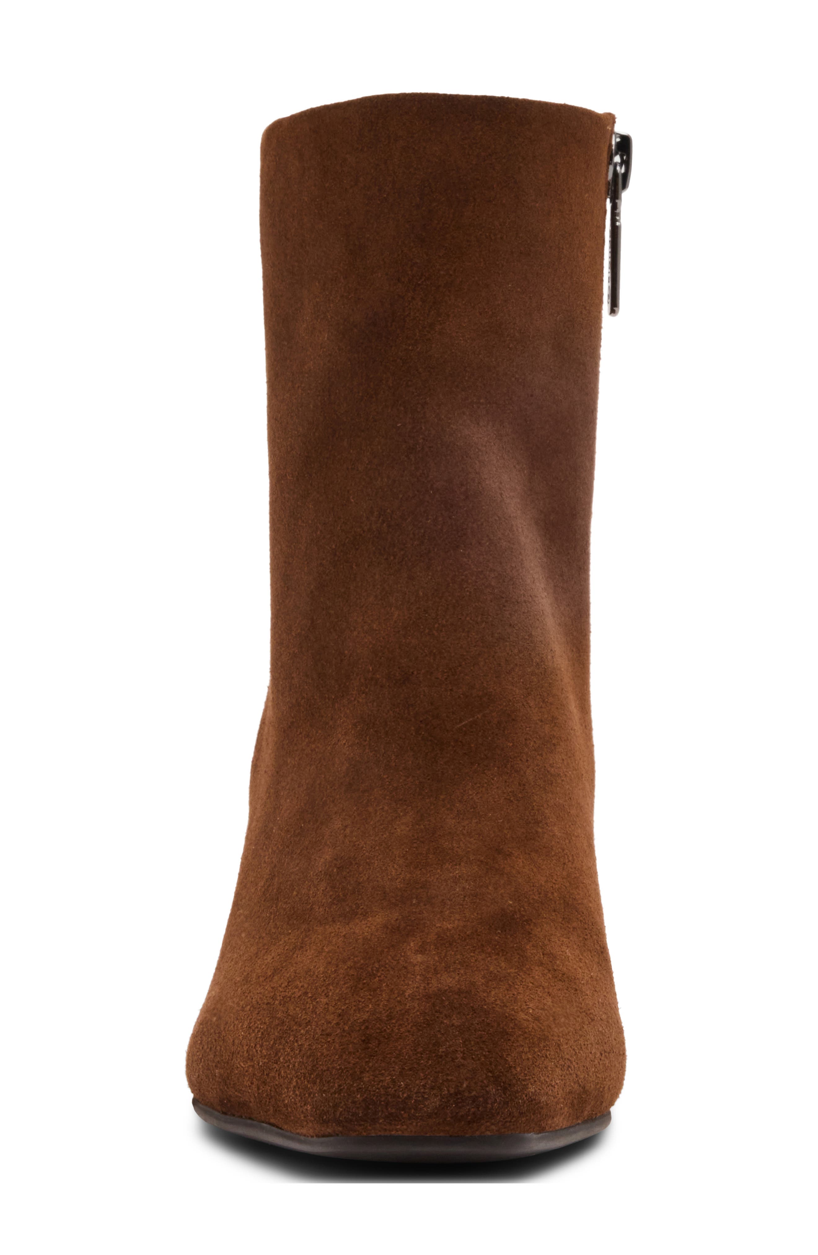 Shanti Waterproof Leather Kitten Heel Boot, Alternate, color, CHOCOLATE SUEDE