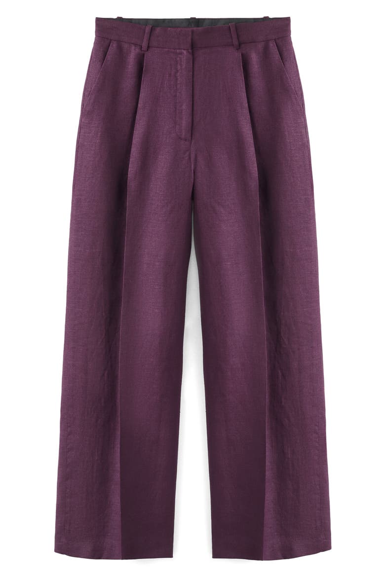 Linen Straight Leg Suit Pants, Alternate, color, PURPLE