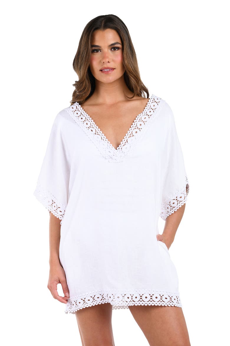 Lakeside V-Neck Cover-Up Tunic, Alternate, color, WHITE
