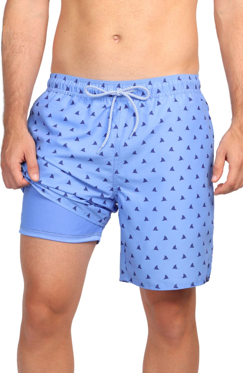 TailorByrd Shark Fin Swim Shorts, Alternate, color, 