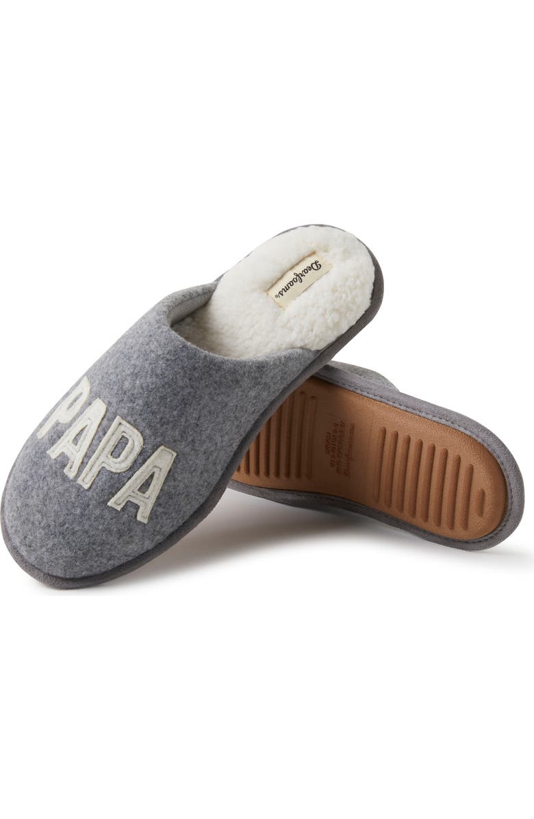 DEARFOAMS Carson Papa Bear Dad Scuff Slipper, Alternate, color, Light Heather Grey