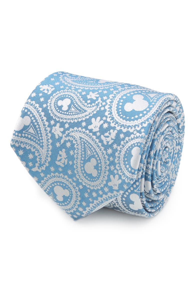 Mickey Mouse Paisley Silk Tie, Alternate, color, BLUE