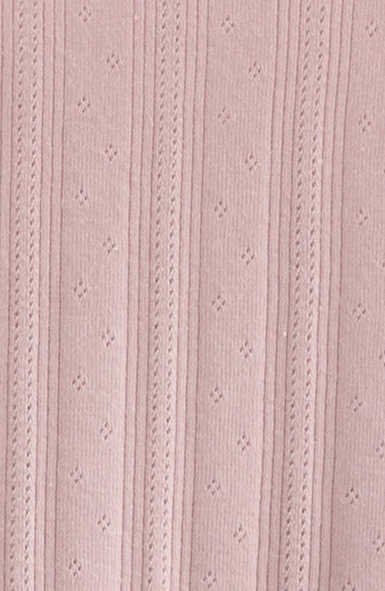 Nordstrom Pointelle Bodysuit, Shorts & Headband Set, Alternate, color, Pink Lotus