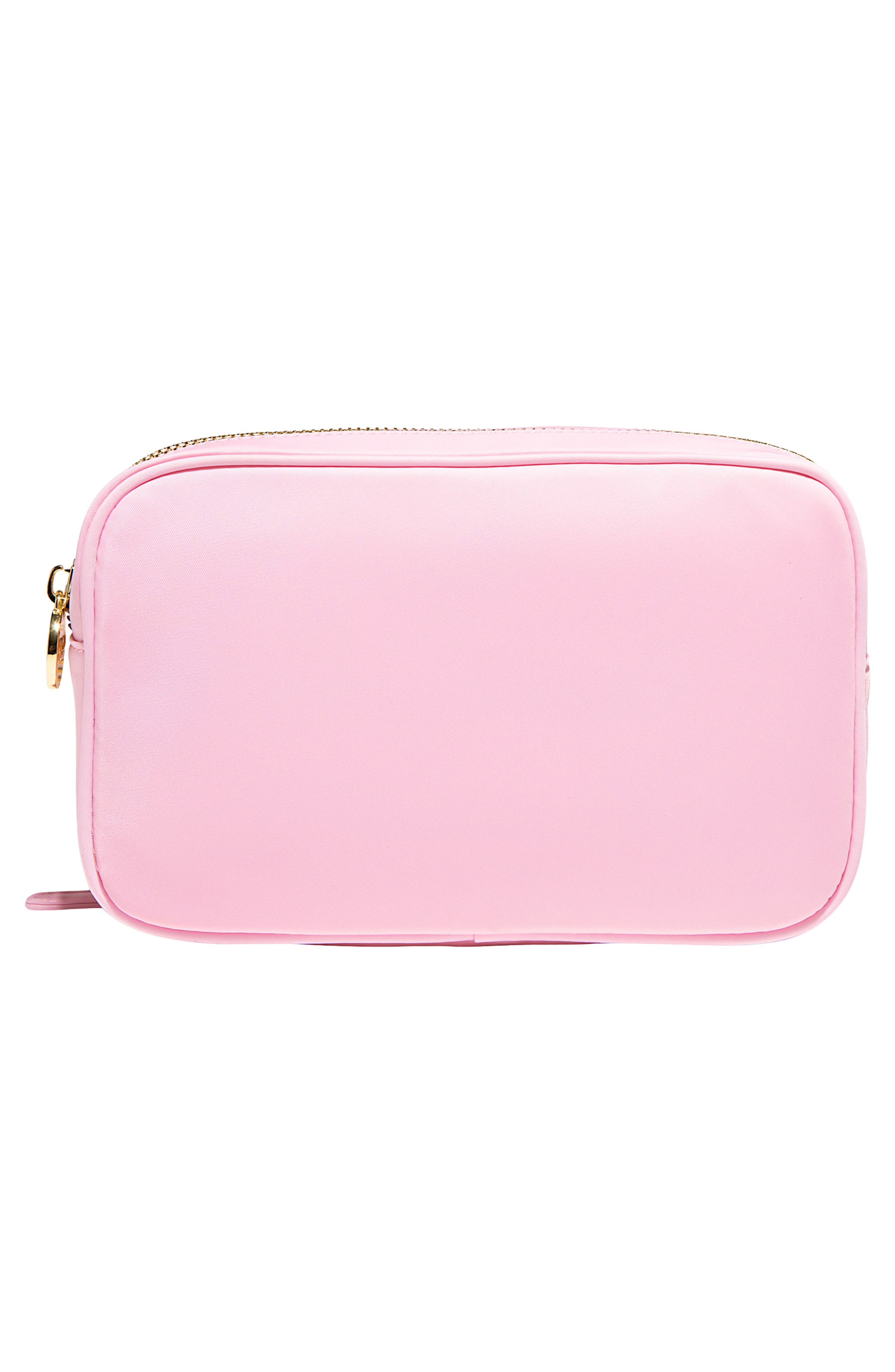 Double Zip Nylon Pouch, Alternate, color, FLAMINGO