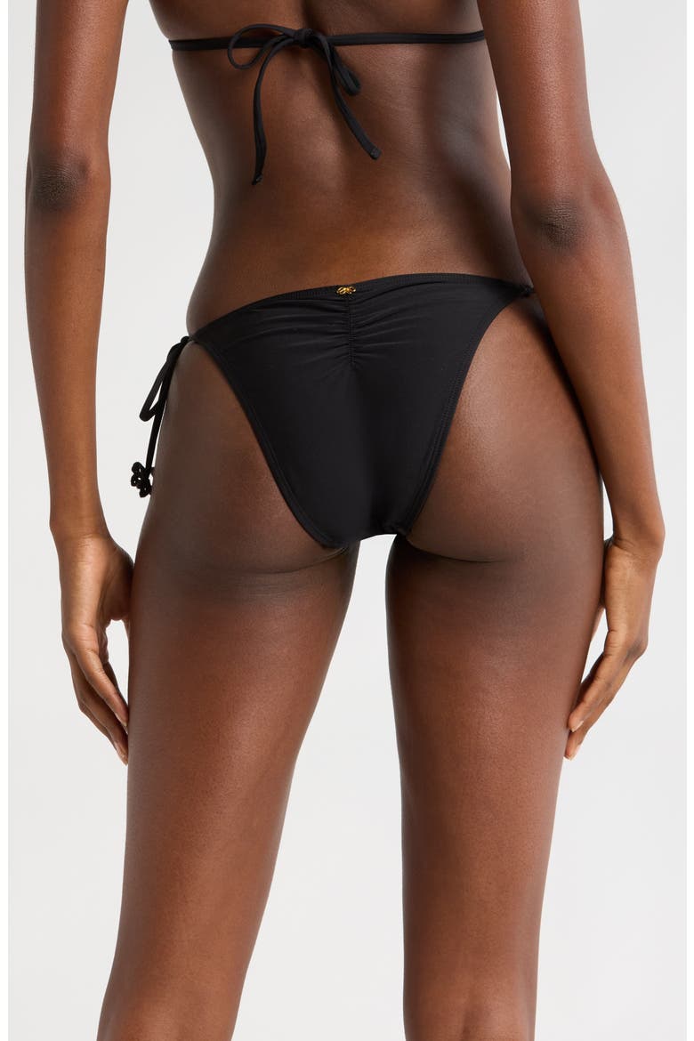Ruched Bikini Bottoms, Alternate, color, JET BLACK