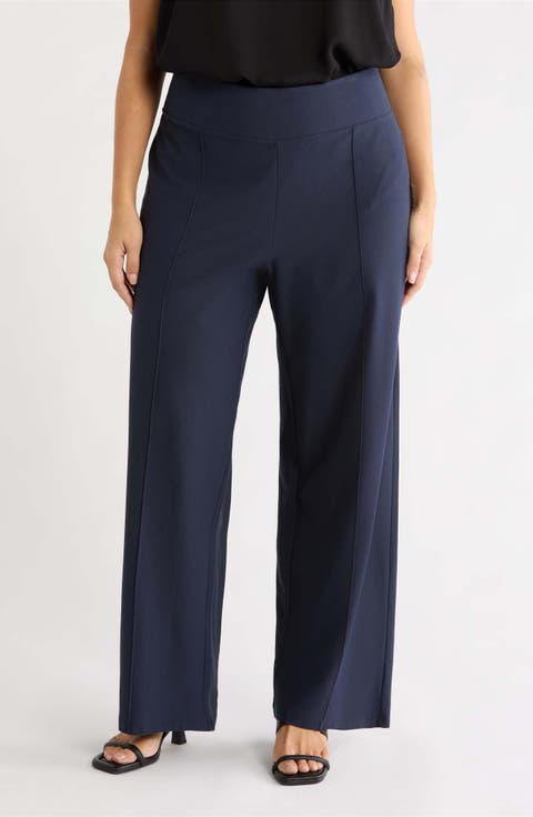 High Waist Wide Leg Seamed Pants