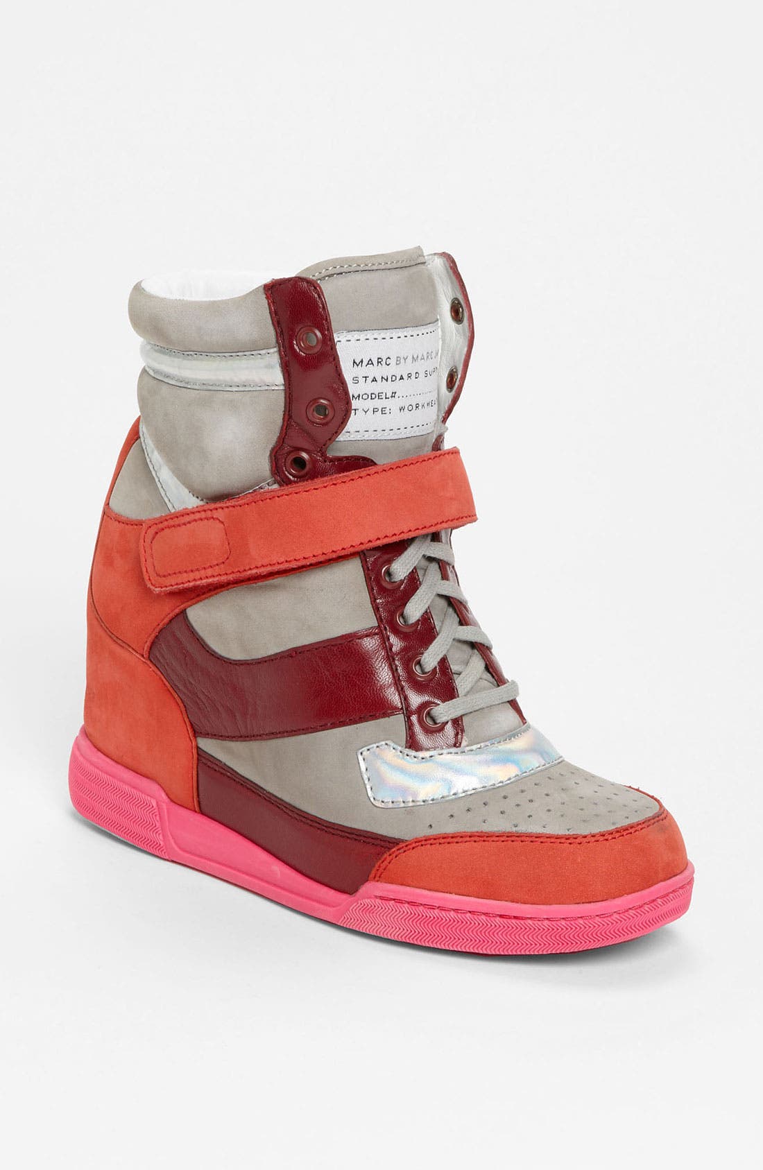 MARC BY MARC JACOBS High Top Wedge Sneaker, Main, color, GREY