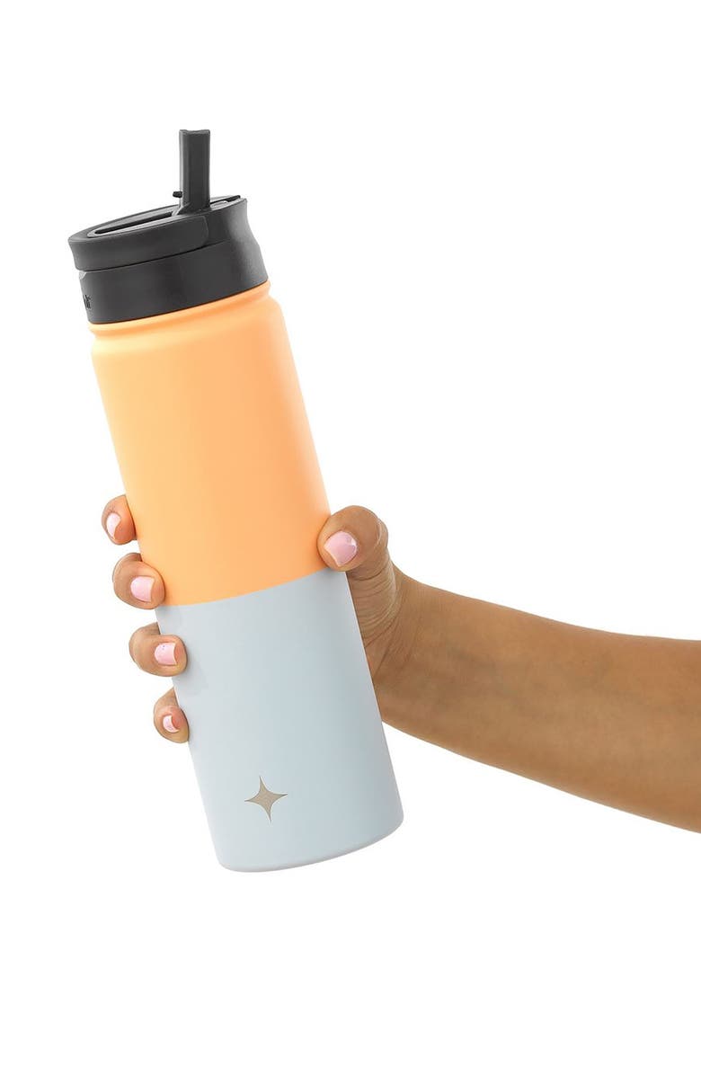 JoyJolt Stainless Steel Lidded Water Bottle, Alternate, color, Orange/ Blue