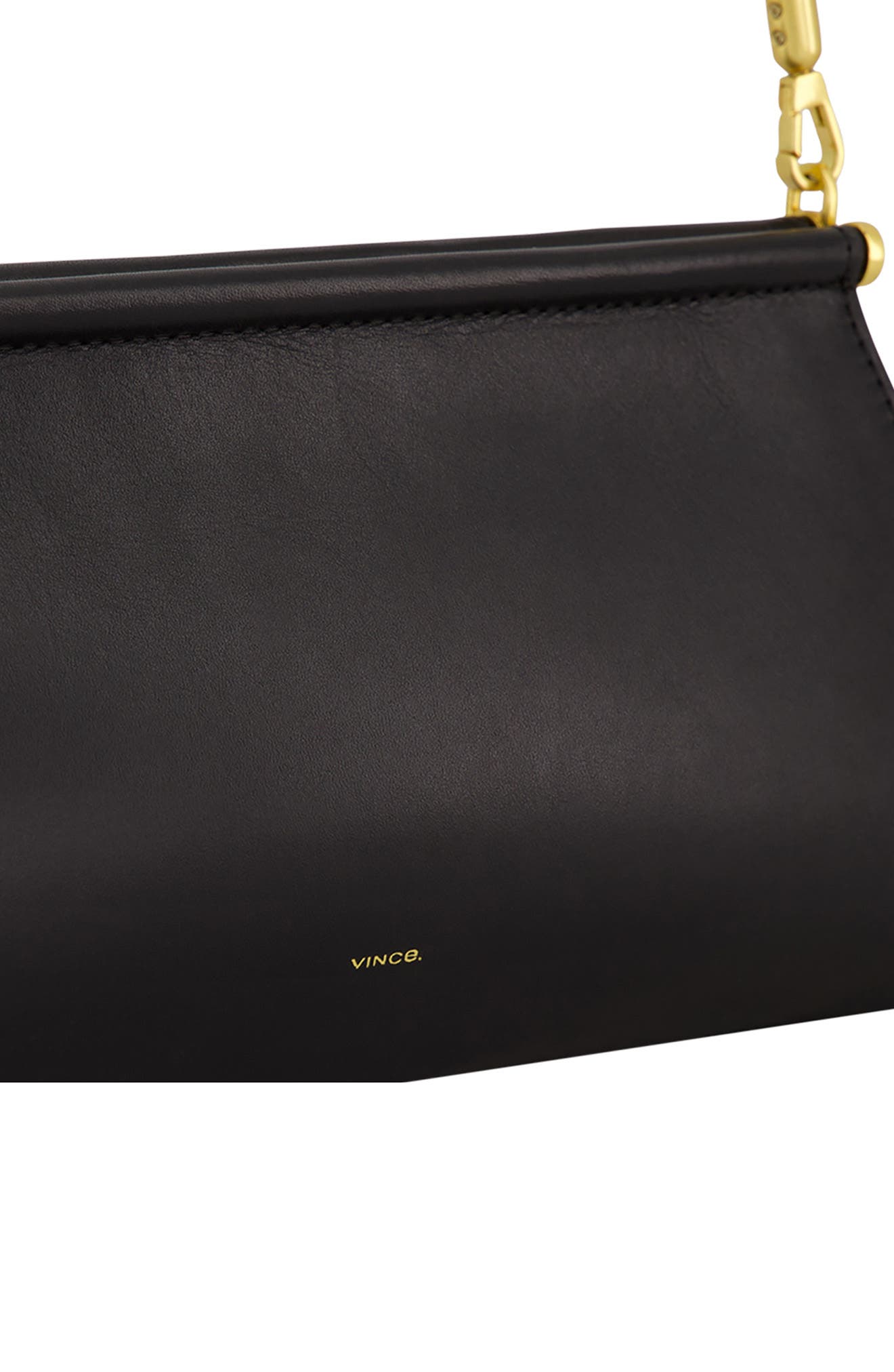 Double Bar Nappa Leather Frame Shoulder Bag, Alternate, color, BLACK