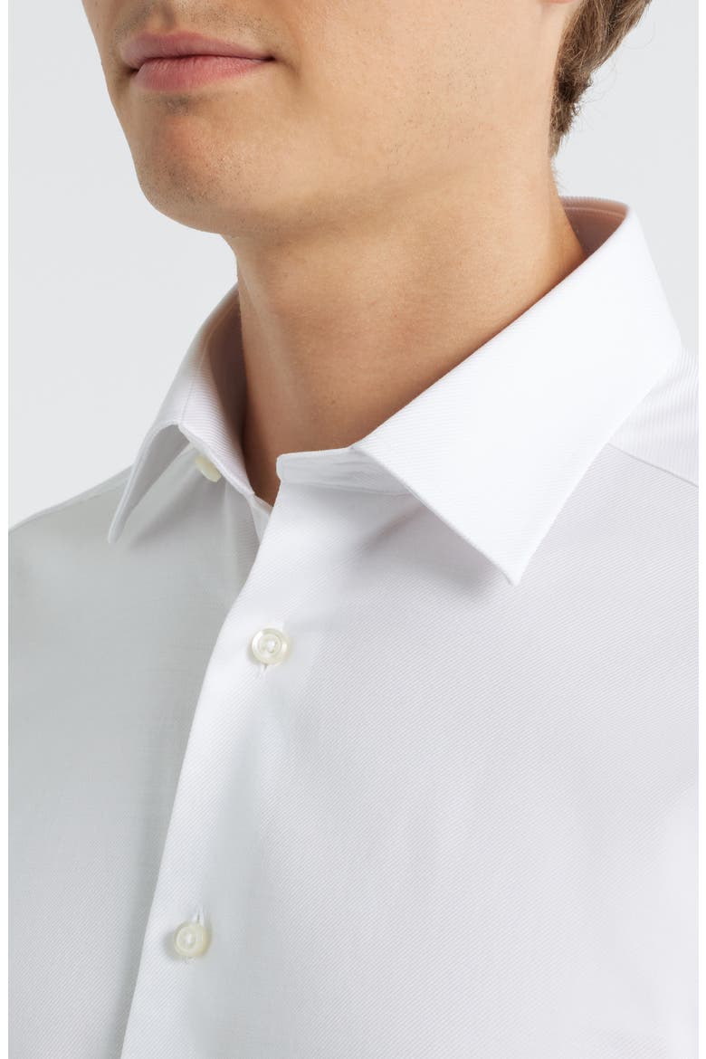 Slim Fit Stretch Cotton Dress Shirt, Alternate, color, WHITE/ WHITE