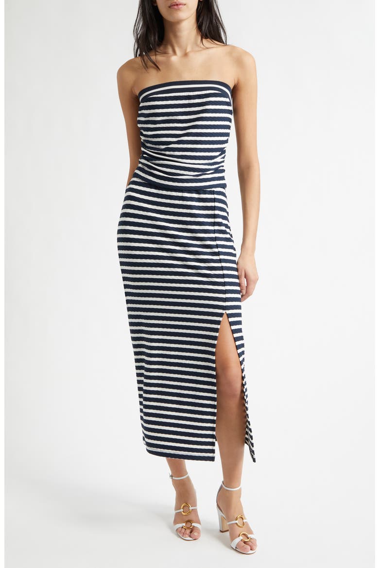 Raya Stripe Strapless Top, Alternate, color, NAVY STRIPE