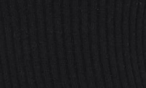 Rain And Rose Faux Feather Cuff Ribbed Sweater In Black