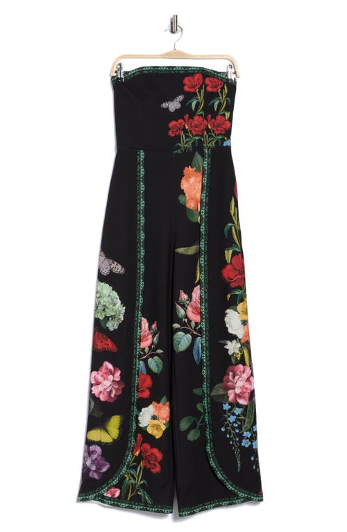 Alice And Olivia Alice + Olivia Berna Strapless Wide Leg Jumpsuit In Black