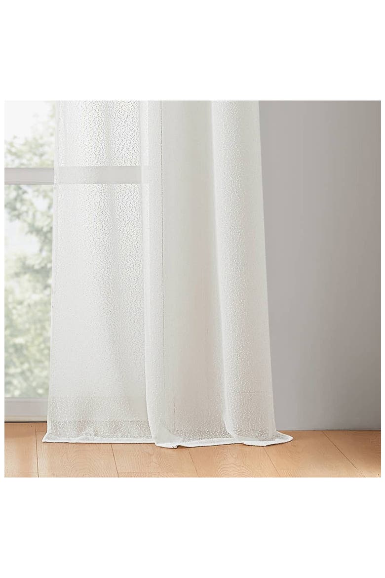 Set of 4 Sheer Curtain Panels, Alternate, color, WHITE