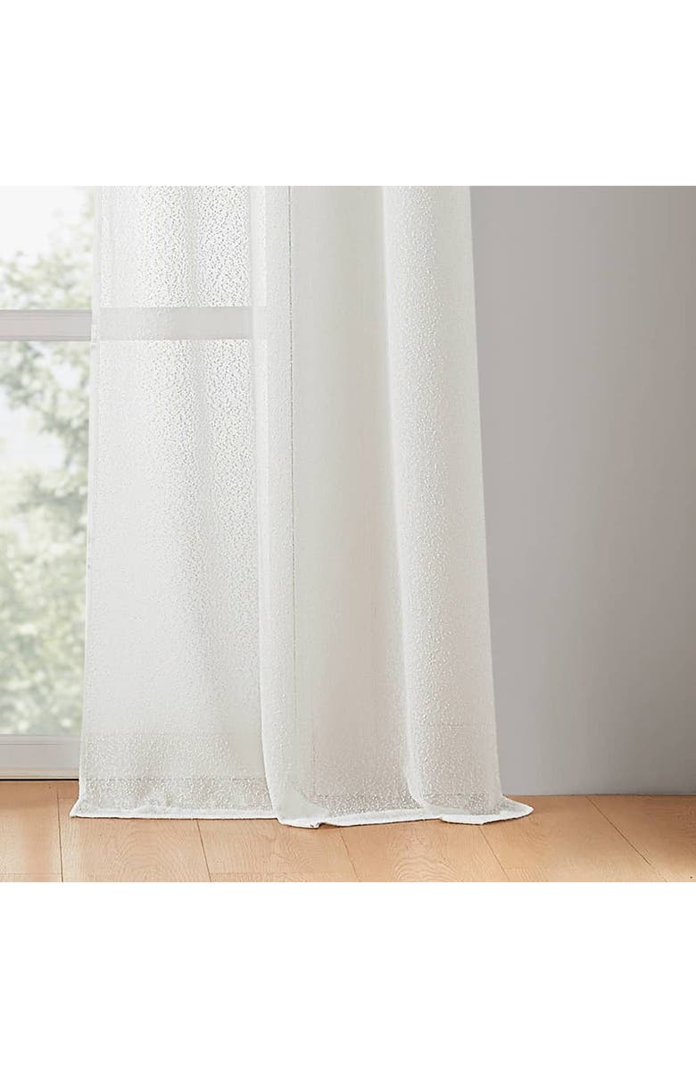 DAINTY HOME Set of 4 Sheer Curtain Panels, Alternate, color, White