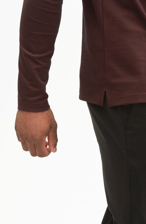 Robert Barakett Adison Long Sleeve Johnny Collar Polo In Red