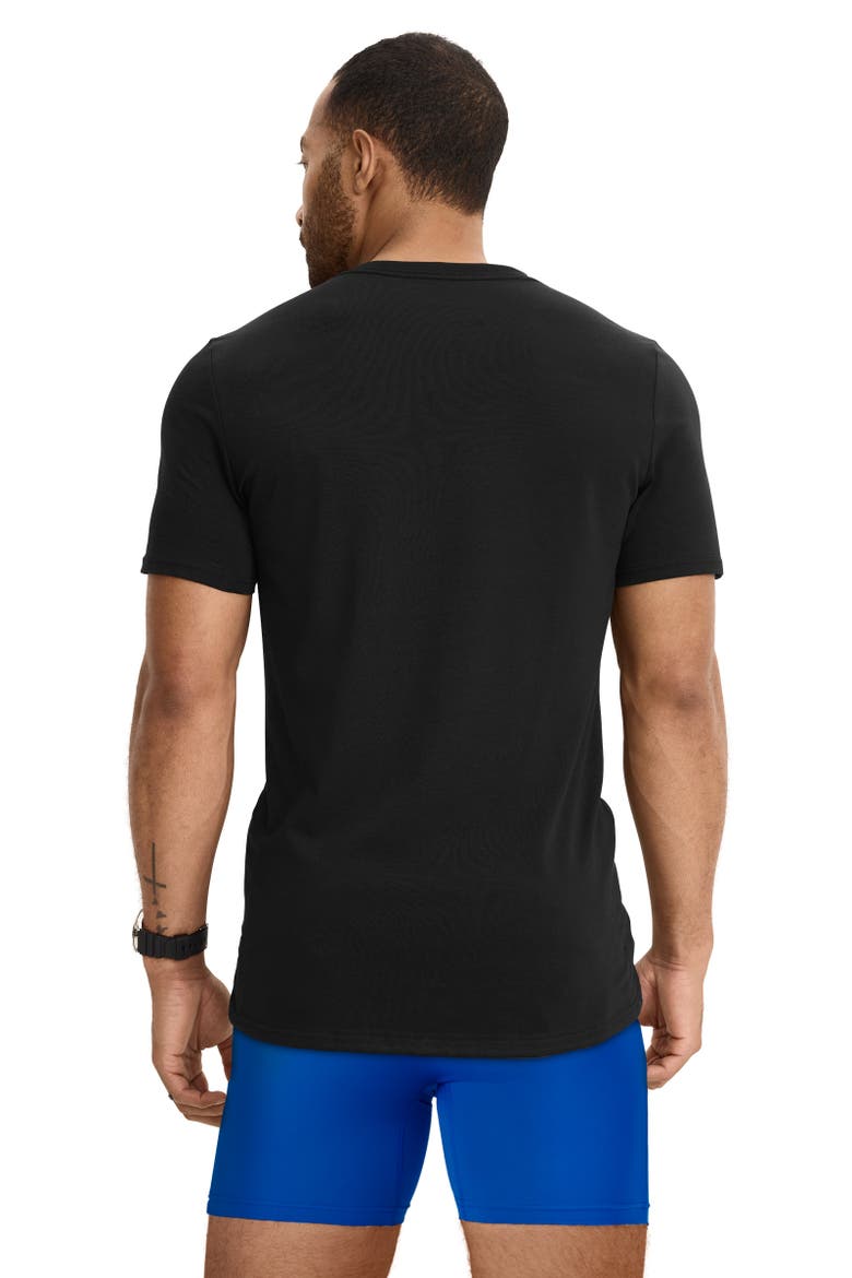 Mens Cotton Stretch V-Neck Undershirt - 6 Pack, Alternate, color, Black
