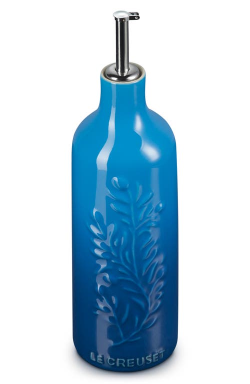 Le Creuset Olive Branch Stoneware Oil Cruet In Blue
