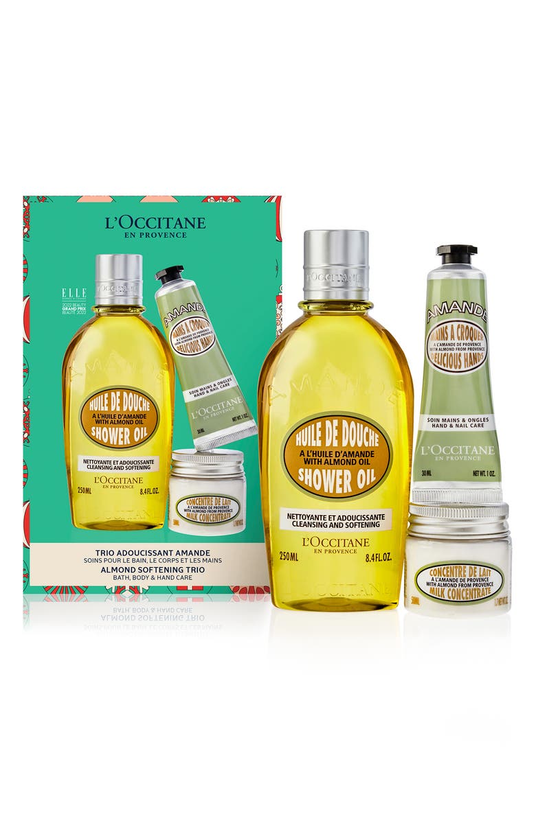L'Occitane Holiday Almond Trio $58 Value, Main, color,