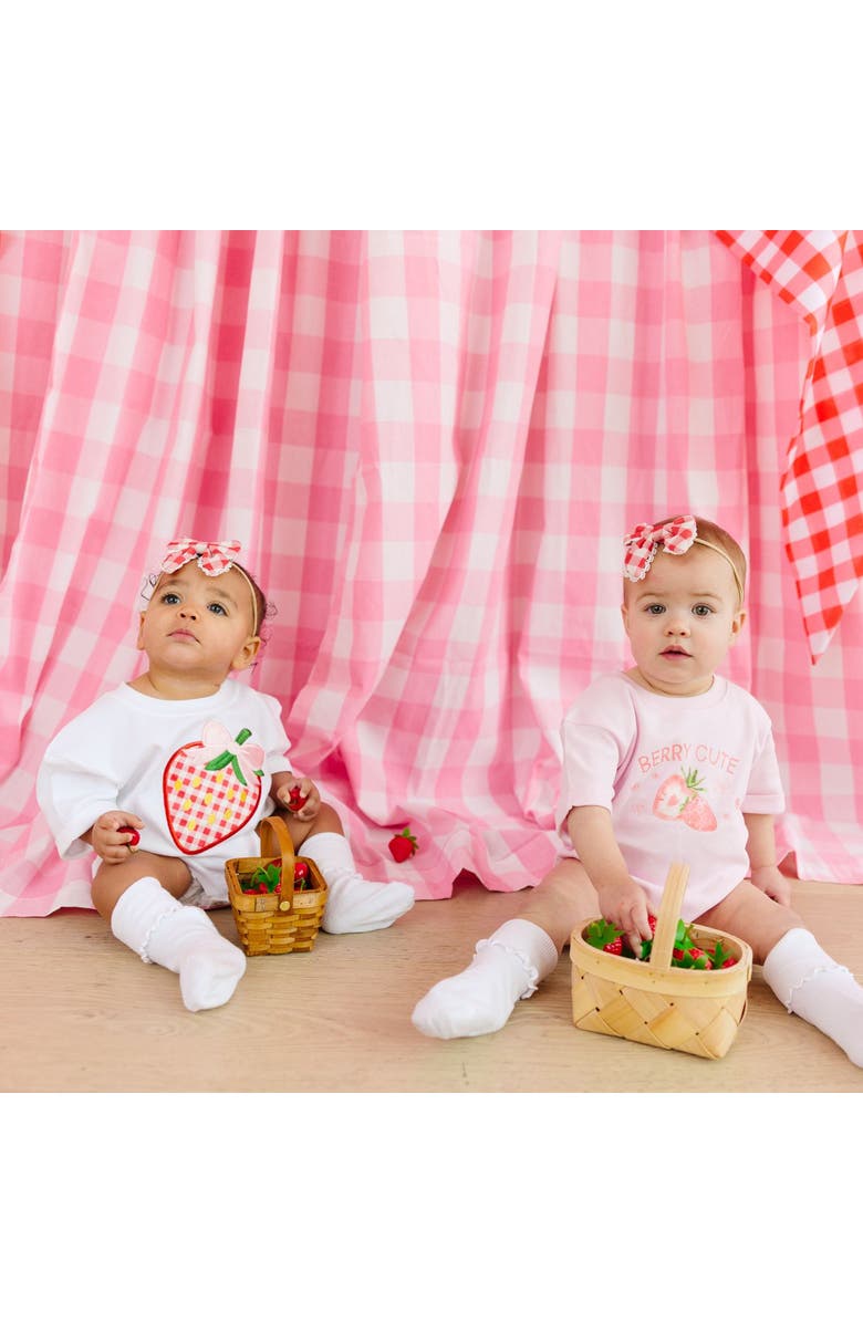 Sweet Wink Red Gingham Bow Baby Headband, Alternate, color, Red
