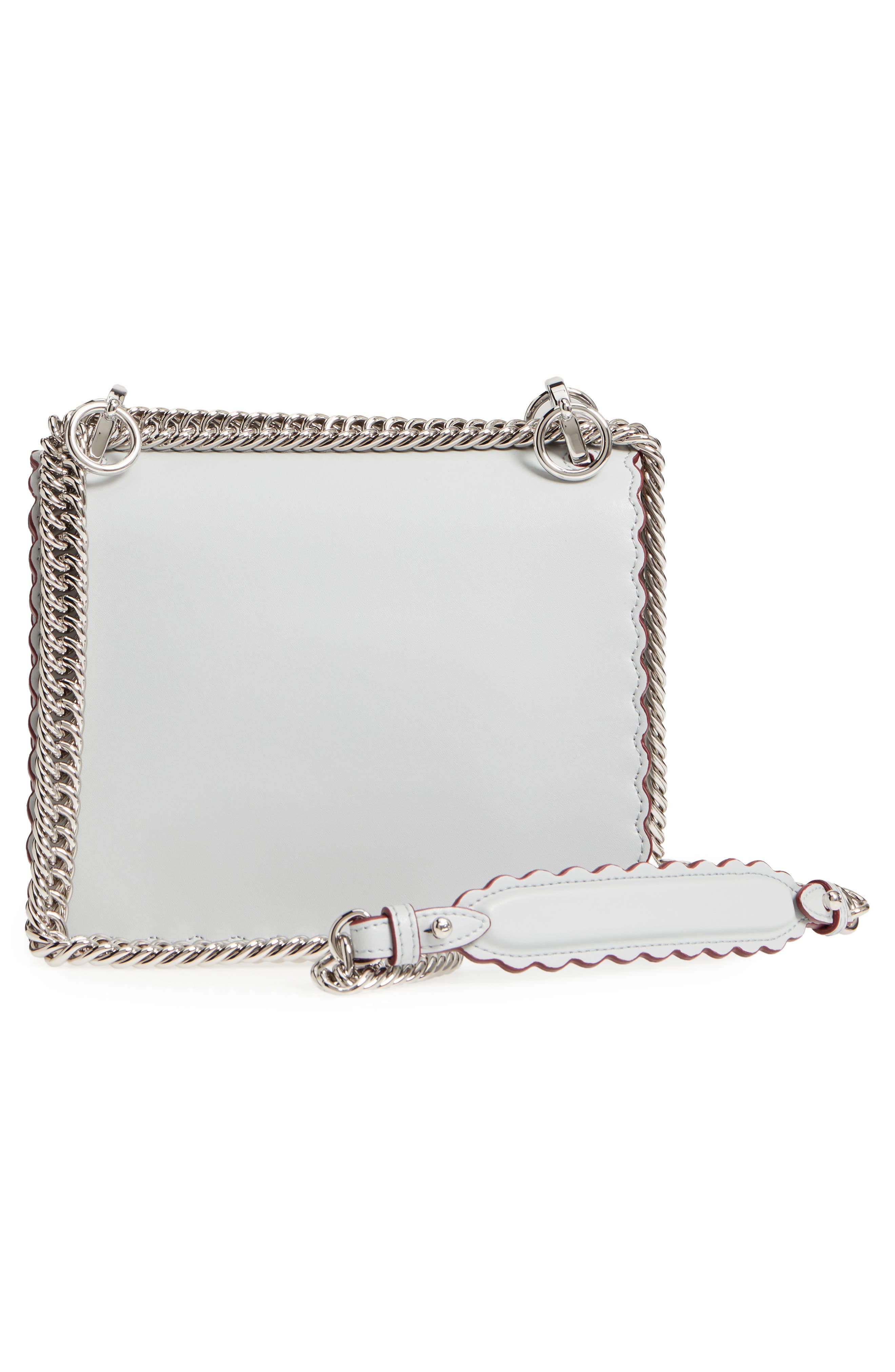 Fendi Mini Kan I Scalloped Leather Shoulder Bag, Alternate, color, 