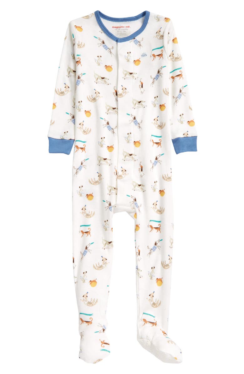 Magnetic Me Howlarious Organic Cotton Footie, Main, color, 
