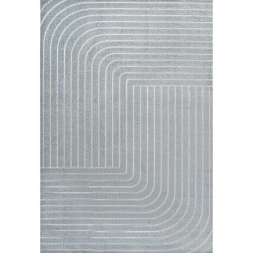 Jonathan Y Odense High-low Minimalist Angle Geometric Indoor/outdoor Area Rug In Light Blue/cream