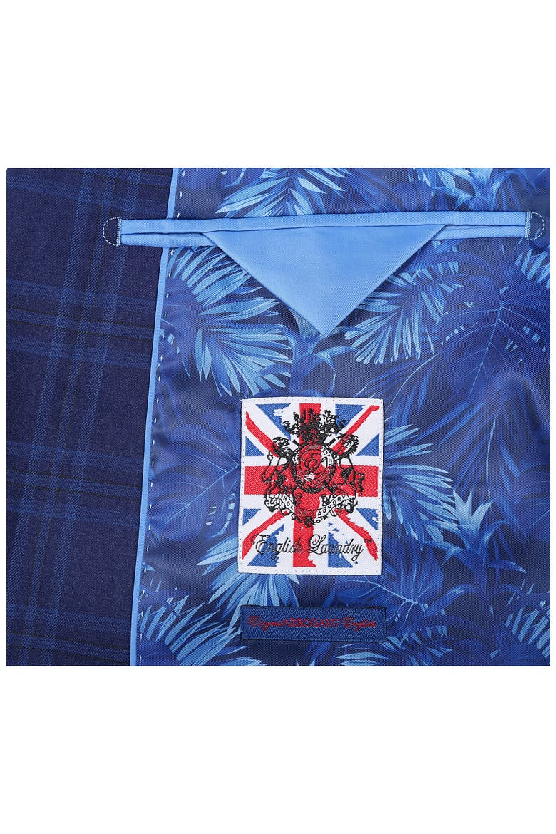 Trim Fit Plaid Two-Piece Suit, Alternate, color, BLUE