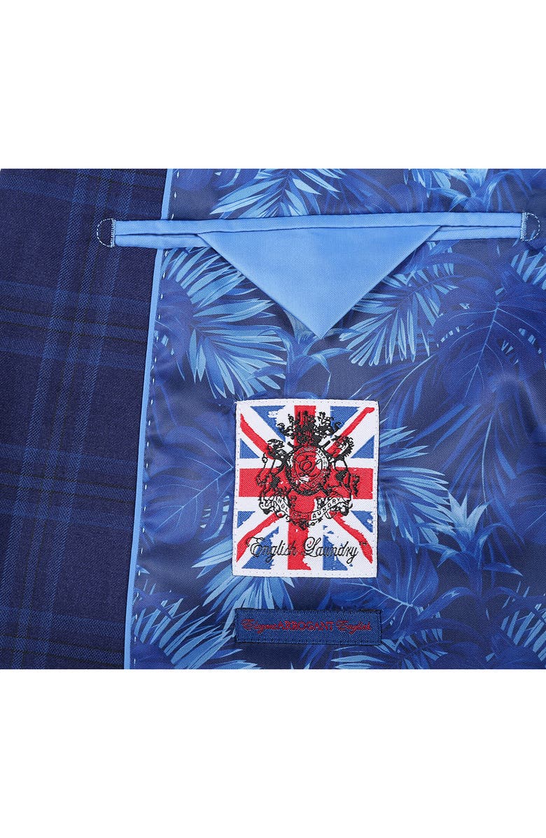 English Laundry Trim Fit Plaid Two-Piece Suit, Alternate, color, Blue
