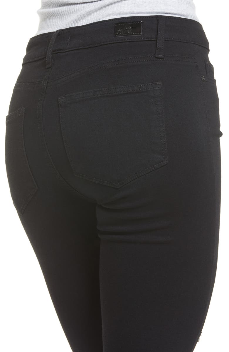 PAIGE Verdugo Deconstructed Hem Distressed Ankle Skinny Jeans, Alternate, color, Midnight Storm Destructed Hem