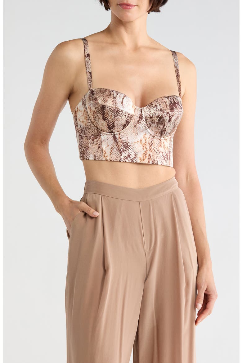 Sonya Snake Print Silk Bralette, Main, color, TAN MULTI WESTERN SNAKE