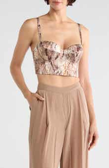 Sonya Snake Print Silk Bralette