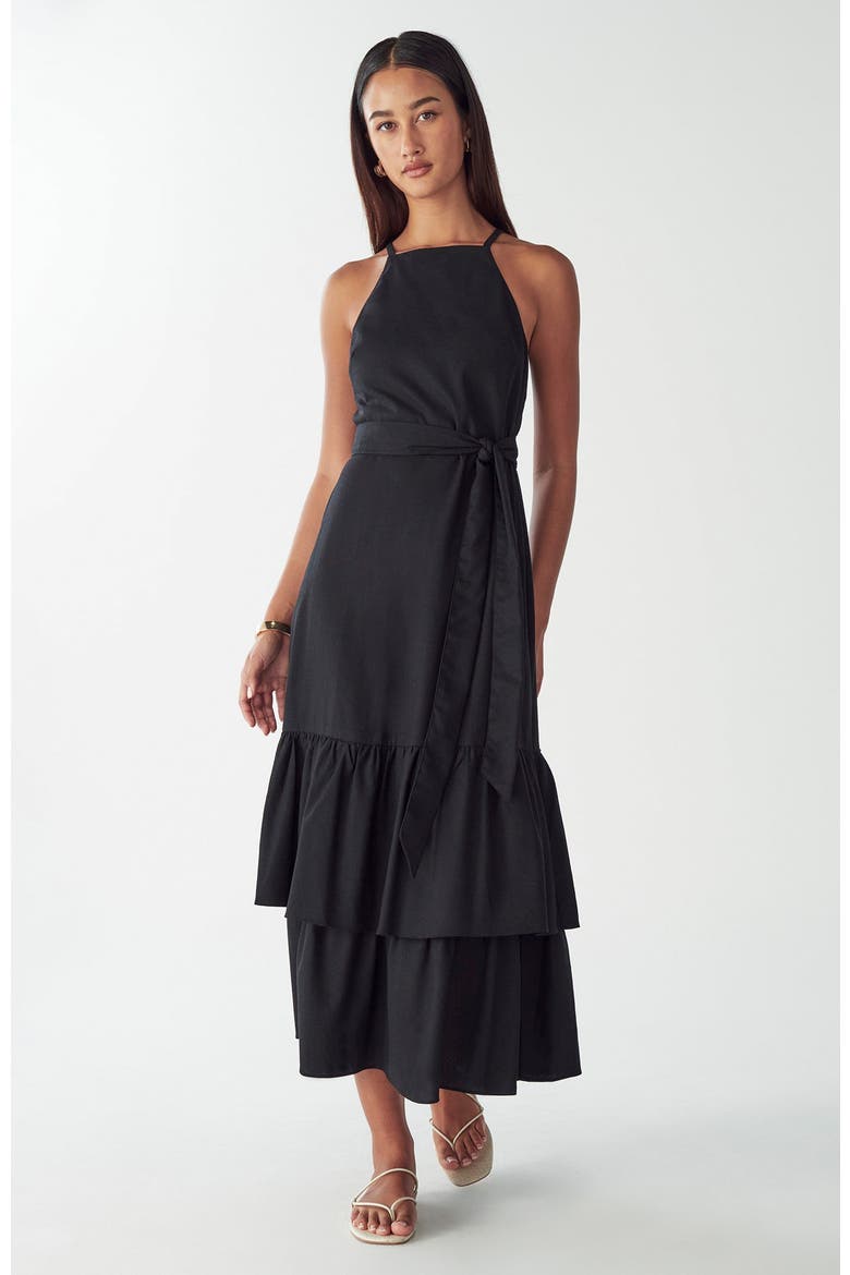Lou Tiered Dress, Alternate, color, Black