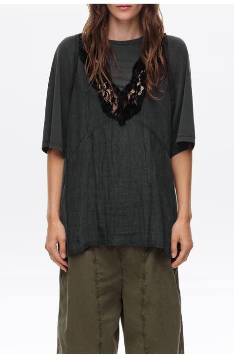 Lace Bib T-shirt