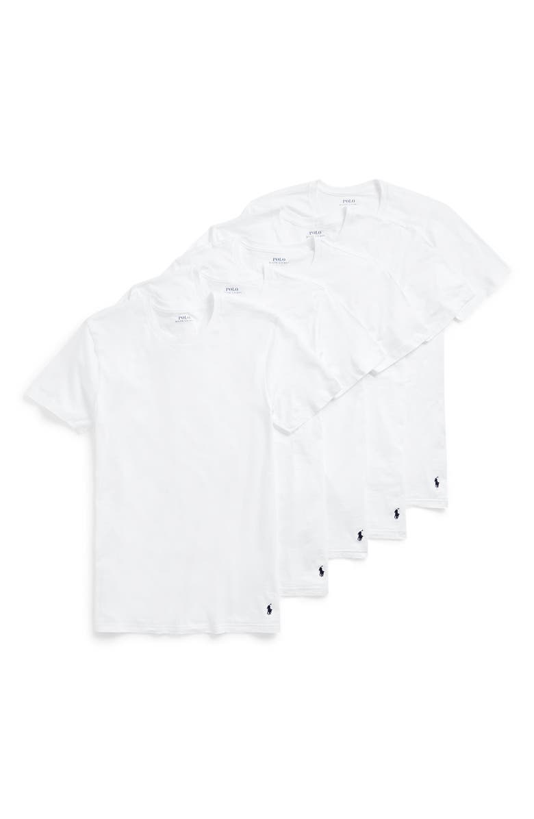 5-Pack Relaxed Fit Logo Embroidered Crewneck Undershirts